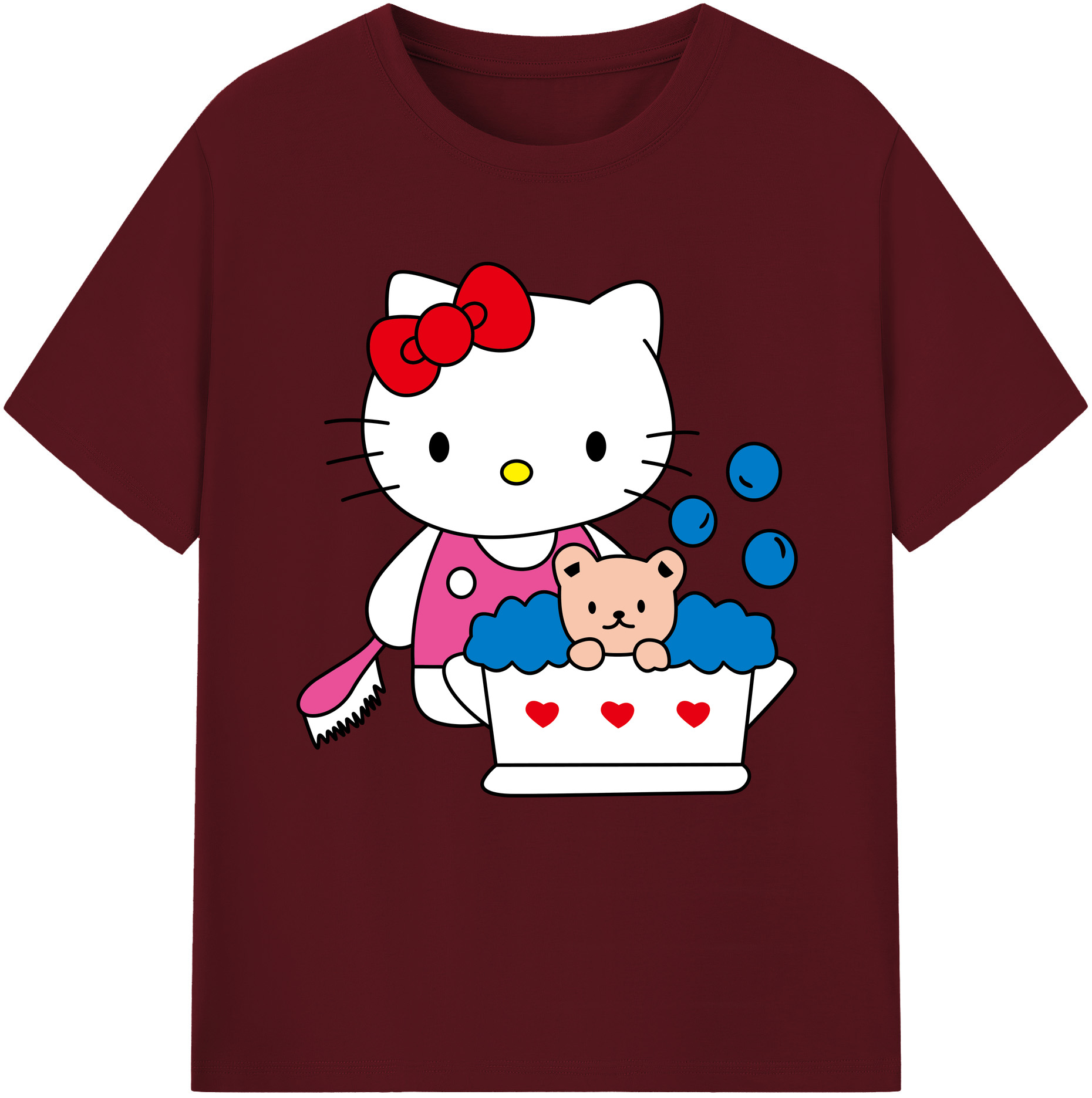 （画像用） Hello Kitty ハローキティ 綿100％半袖Tシャツ（フロントプリント）